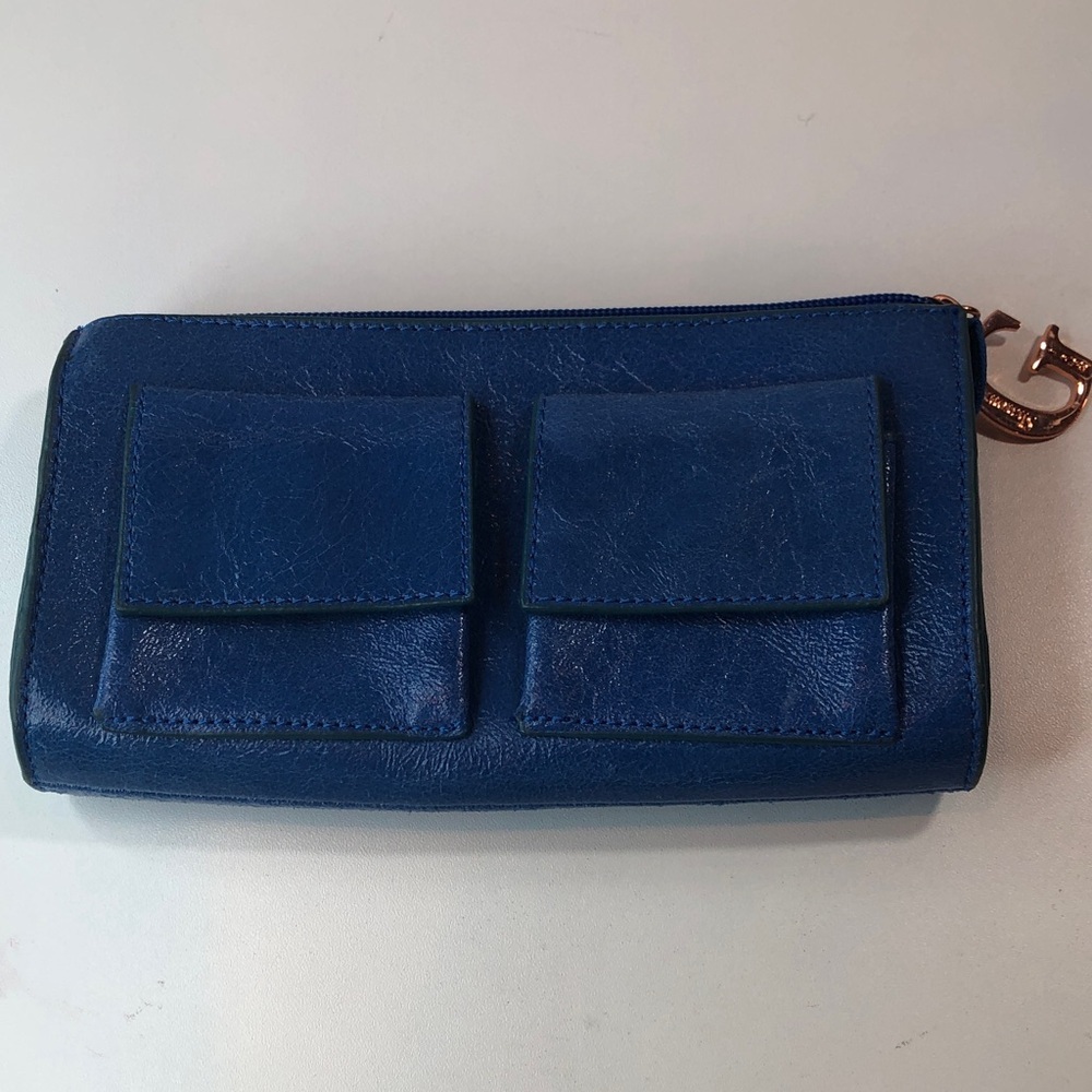 La Gioe di Toscana by Sharon Gioe Blue Leather Women's Wallet NEW - Picture 4 of 16